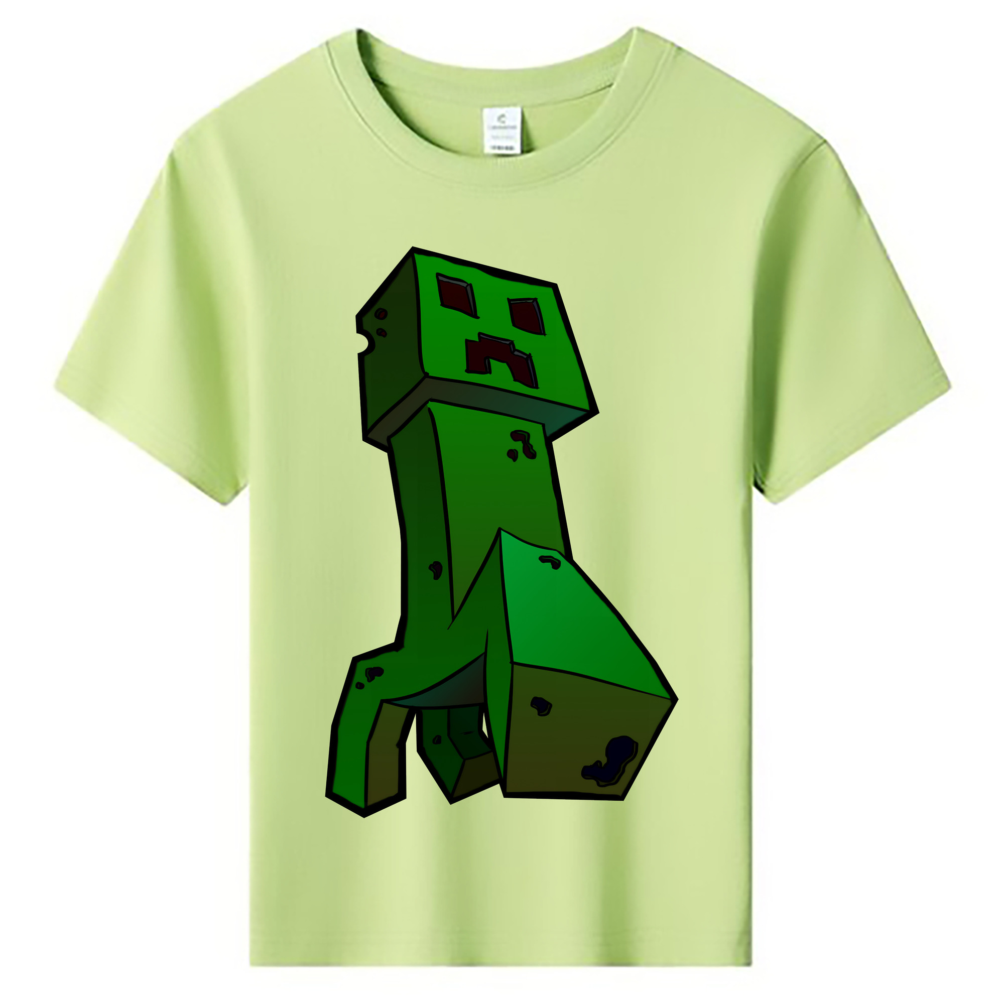 （画像用） マインクラフト ブロックの世界 Minecraft MC Block world 綿100％キッズTシャツ（フロントプリント）